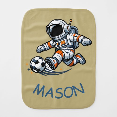 Astronaut Soccer Baby Burp Cloth