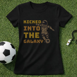 Astronaut Soccer Galaxy Kick Funny Graphic T-Shirt