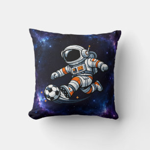 Astronaut Soccer Throw Pillow