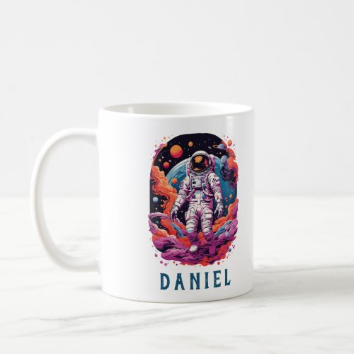 Astronaut space adventure design coffee mug