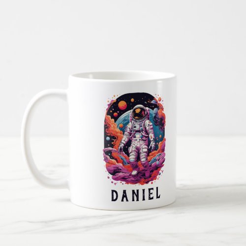 Astronaut space adventure design coffee mug
