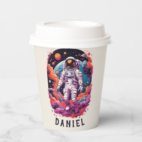 Astronaut space adventure design paper cups