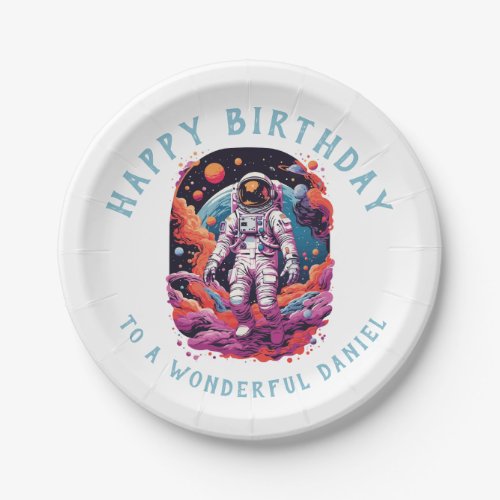 Astronaut space adventure design paper plates