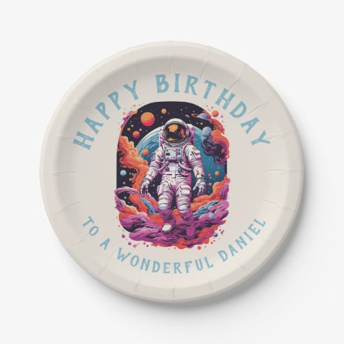 Astronaut space adventure design paper plates