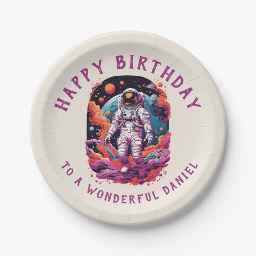 Astronaut space adventure design paper plates