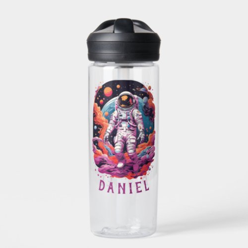 Astronaut space adventure design water bottle
