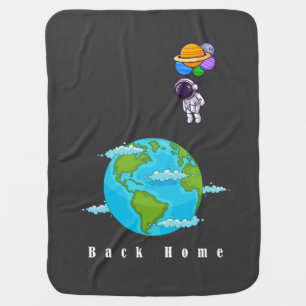 Astronaut Space Art –Floating with Balloons Baby Blanket