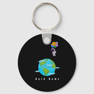 Astronaut Space Art –Floating with Balloons Keychain