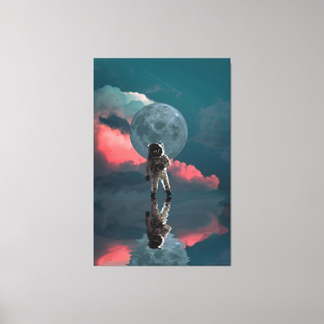 ASTRONAUT SPACE ART PRINT 3 PANEL STRETCHED CANVAS (Front)