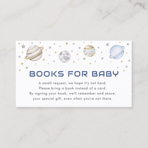 Astronaut Space Baby Shower Books for Baby Card