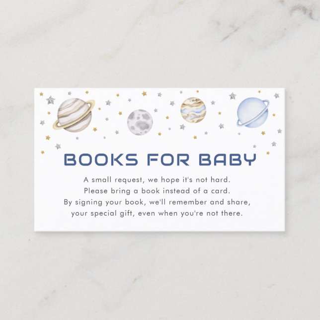 Astronaut Space Baby Shower Books for Baby Card (Front)