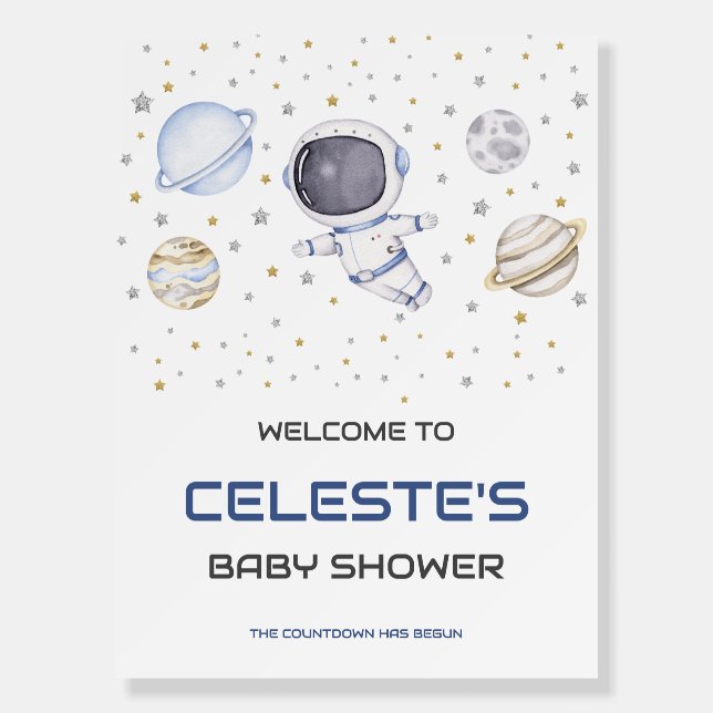 Astronaut Space Baby Shower Welcome Sign (Front)