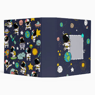 Astronaut Space Birthday 3 Ring Binder