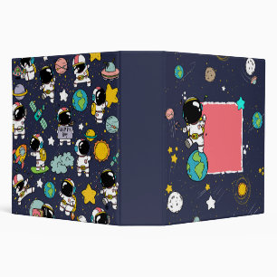 Astronaut Space Birthday 3 Ring Binder