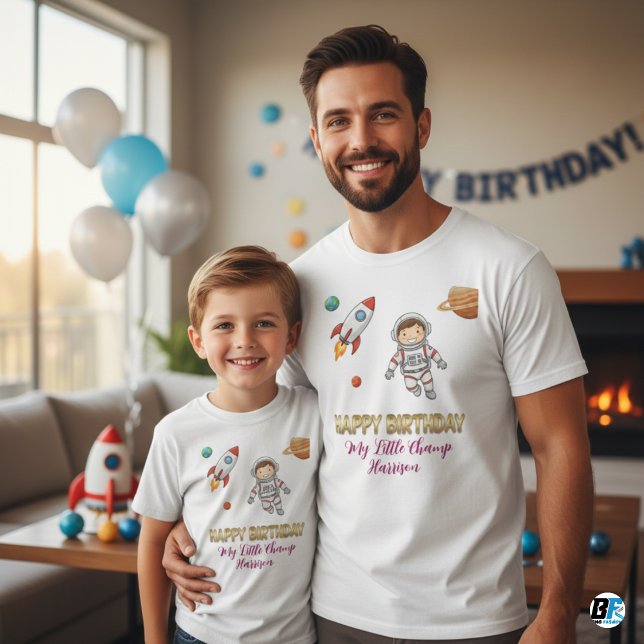Astronaut Space Birthday Boy  - My Little Champ T-Shirt (Creator Uploaded)