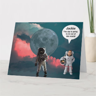 Astronaut Space Birthday Card