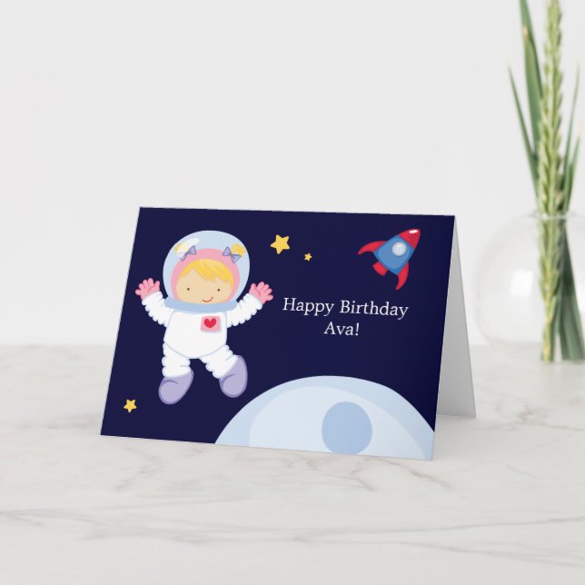 Astronaut Space Birthday Card (Front)