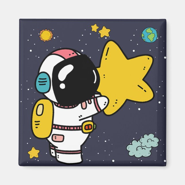 Astronaut Space Birthday Magnet (Front)