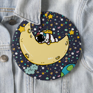 Astronaut Space Birthday Party Button
