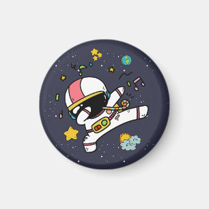Astronaut Space Birthday Party Button Magnet