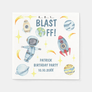 Astronaut Space Birthday Party Napkins