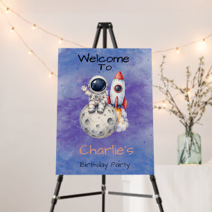 Astronaut Space Birthday Party Welcome Sign