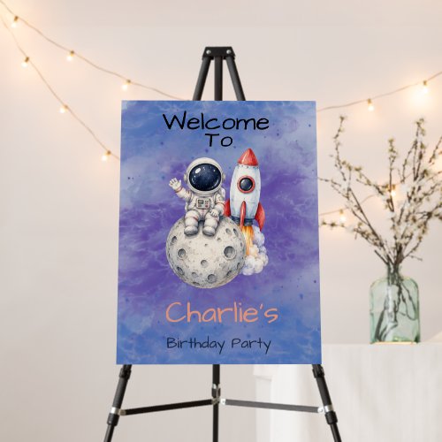 Astronaut Space Birthday Party Welcome Sign