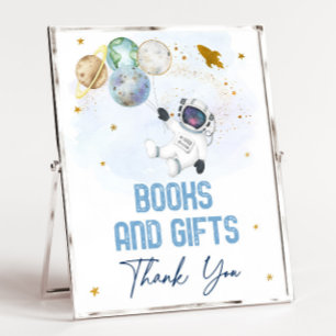 Astronaut Space Blue Gold Books & Gifts Sign