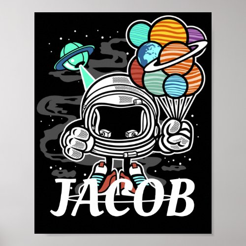 ASTRONAUT Space Cartoon Customisable Poster