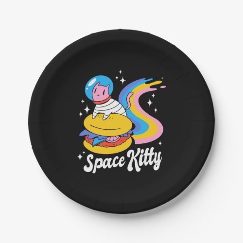 Astronaut Space Cat Paper Plates