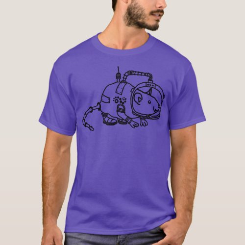 Astronaut Space Commander Purple Rat Line T_Shirt