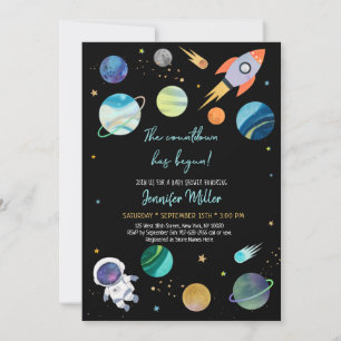 Astronaut Space Countdown Has Begun Baby Shower Invitation