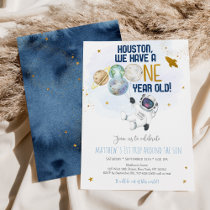 Astronaut Space First Trip Around The Sun Birthday Invitation