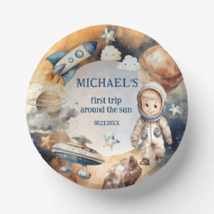Astronaut Space First Trip Around The Sun Birthday Paper Bowls