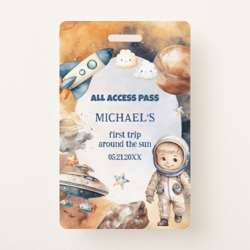 Astronaut Space First Trip Around The Sun ID Card Badge