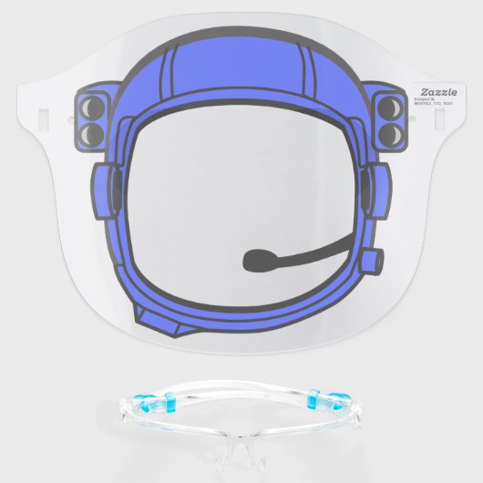 Astronaut Space Helmet Blue Face Shield (Front w/Glasses)