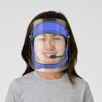 Astronaut Space Helmet Blue Kids' Face Shield