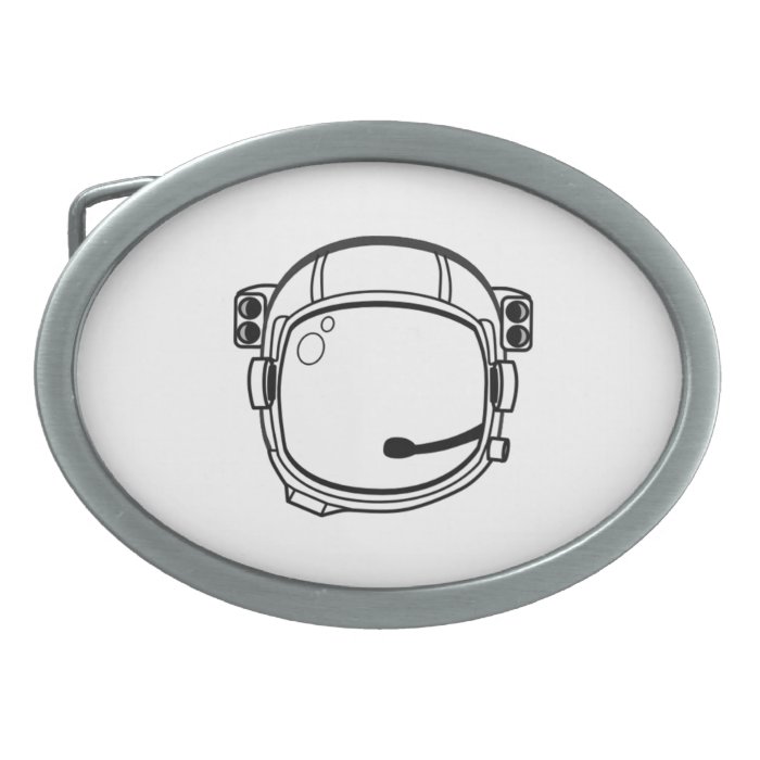 Astronaut Space Helmet Oval Belt Buckle
