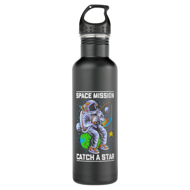 Astronaut Space Mission Catch A Star Stainless Steel Water Bottle (Front)