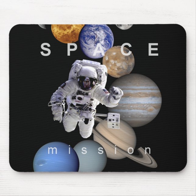 astronaut space mission solar system planets mouse pad (Front)