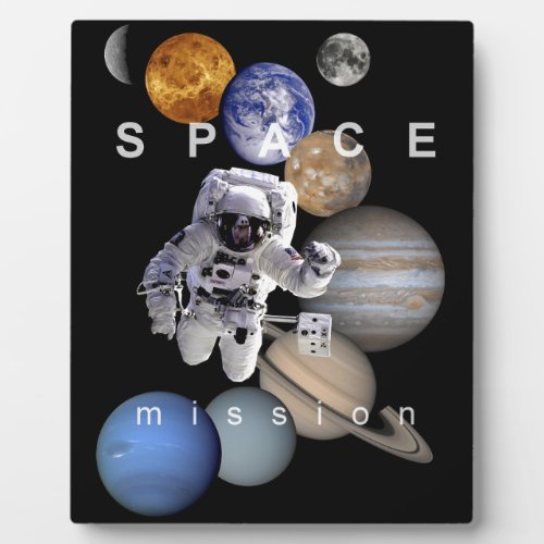 astronaut space mission solar system planets plaque