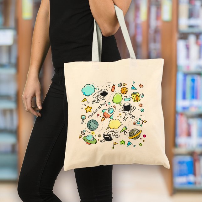 Astronaut Space Planets Tote Bag (Creator Uploaded)