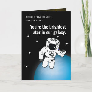 Astronaut/Space Social Distancing Black Birthday Card
