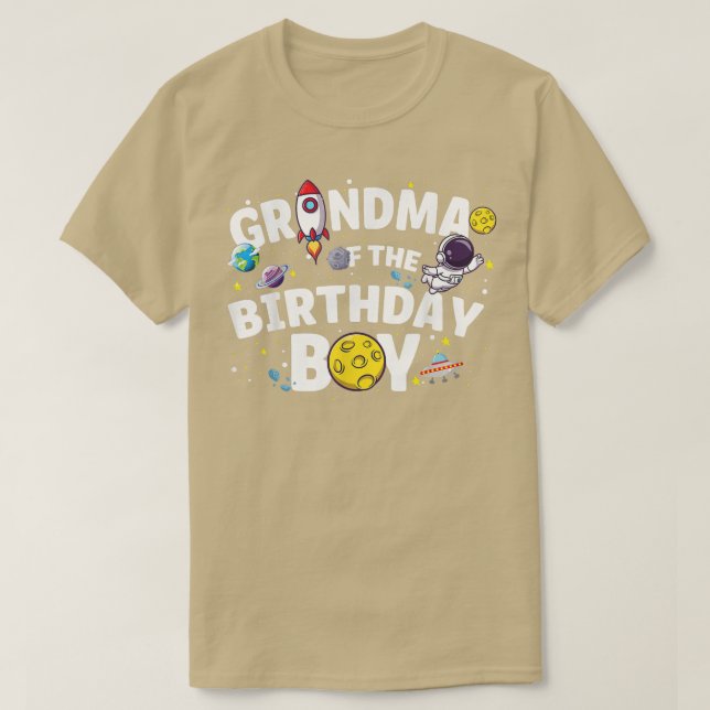 Astronaut Space Theme Party Grandma Of The Birthda T-Shirt (Design Front)