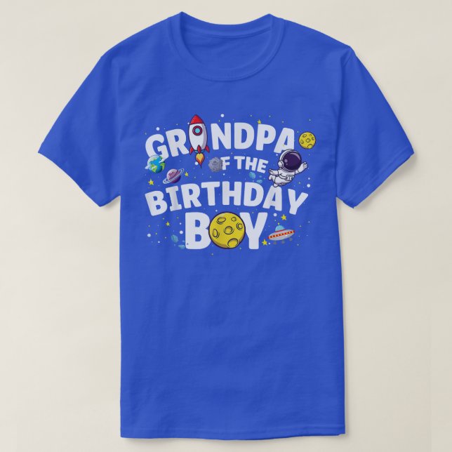 Astronaut Space Theme Party Grandpa Of The Birthda T-Shirt (Design Front)