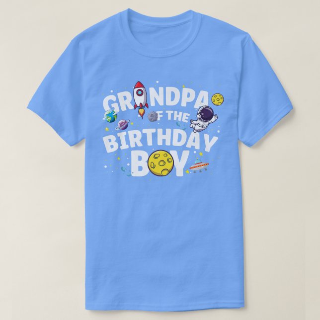 Astronaut Space Theme Party Grandpa Of The Birthda T-Shirt (Design Front)