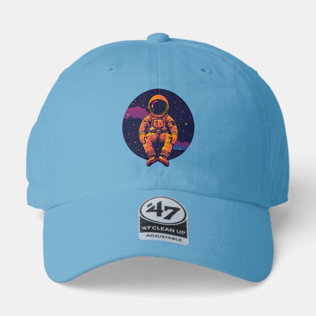 Astronaut Space Trucker Hat – Retro Cosmic Graphic (Front)