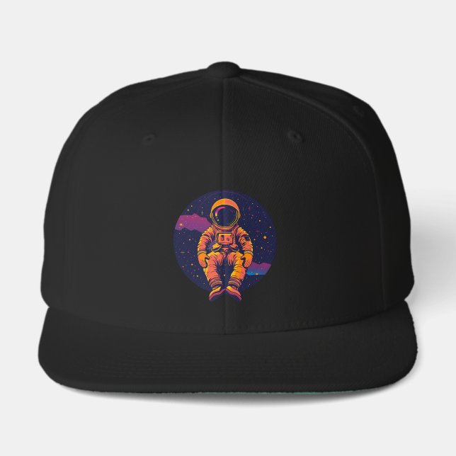 Astronaut Space Trucker Hat – Retro Cosmic Graphic (Front)