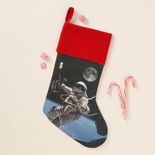Astronaut Space Walk Christmas Stocking (Front)
