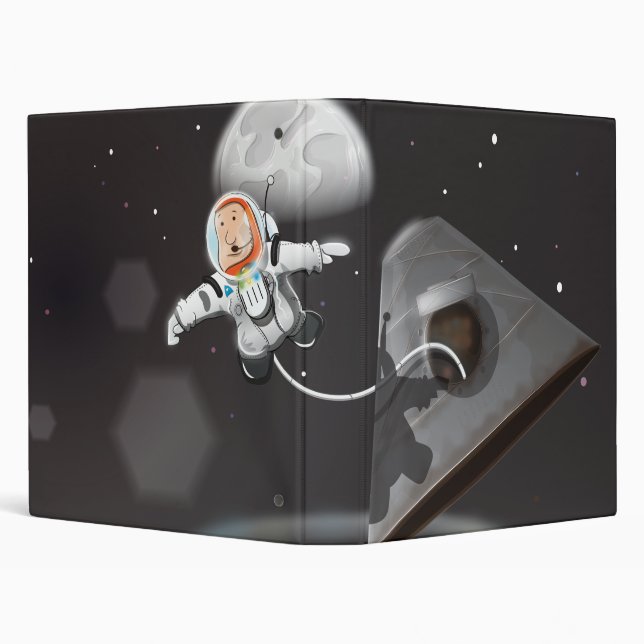 Astronaut Space Walk outside capsule 3 Ring Binder (Background)